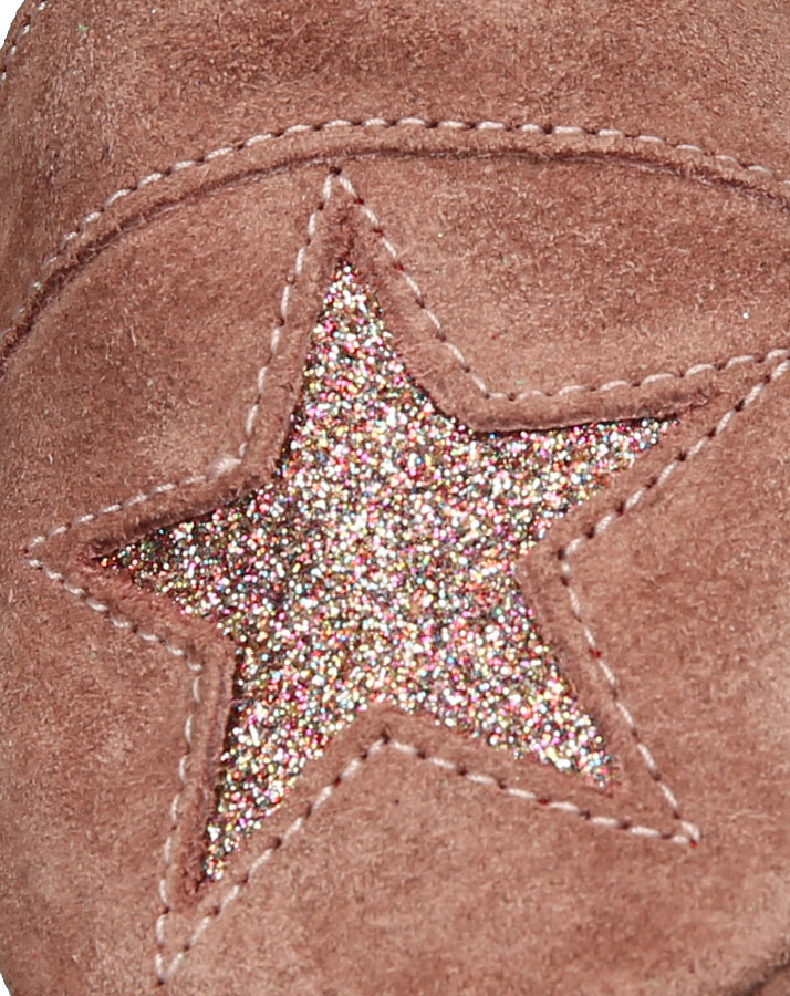 Krabbelschuhe STELLA GLITTER mit Wildleder in rosa