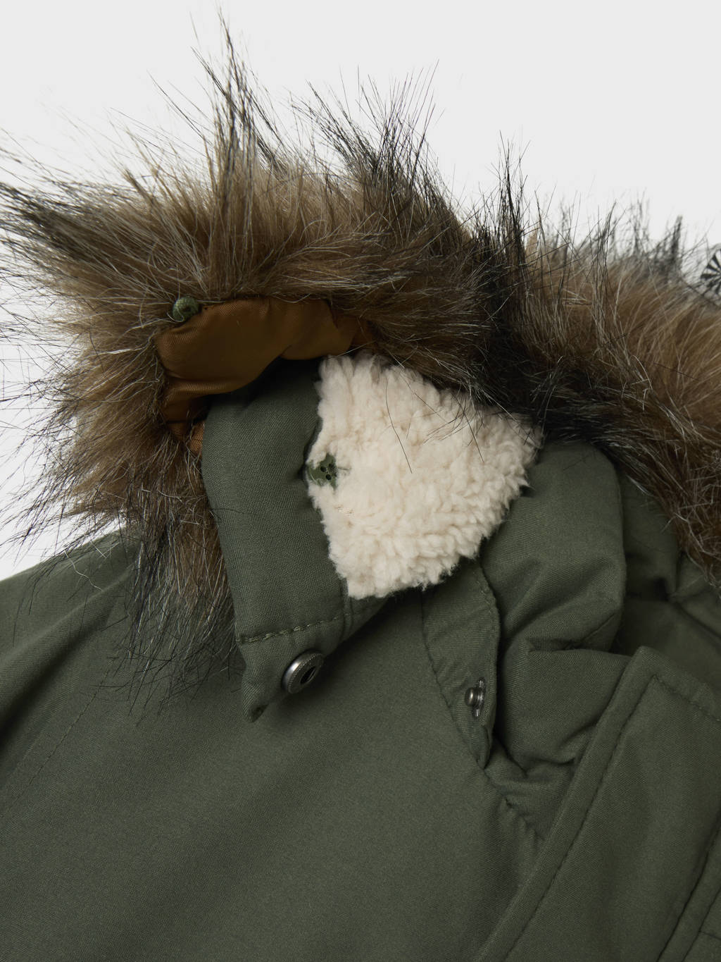 NAME IT gewatteerde winterjas NMMMASTER groen