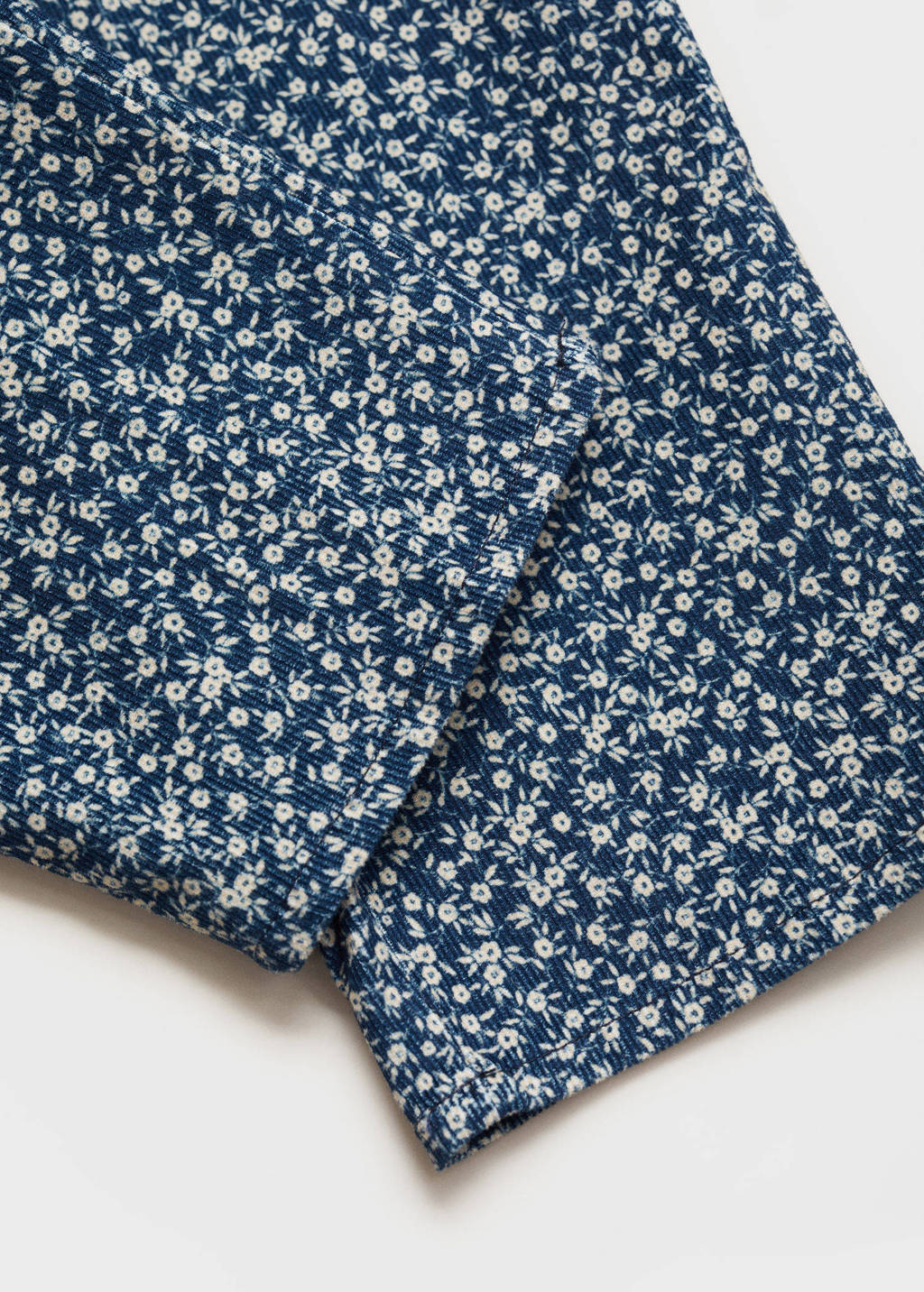 Mango Kids gebloemde tuinbroek blauw/ecru