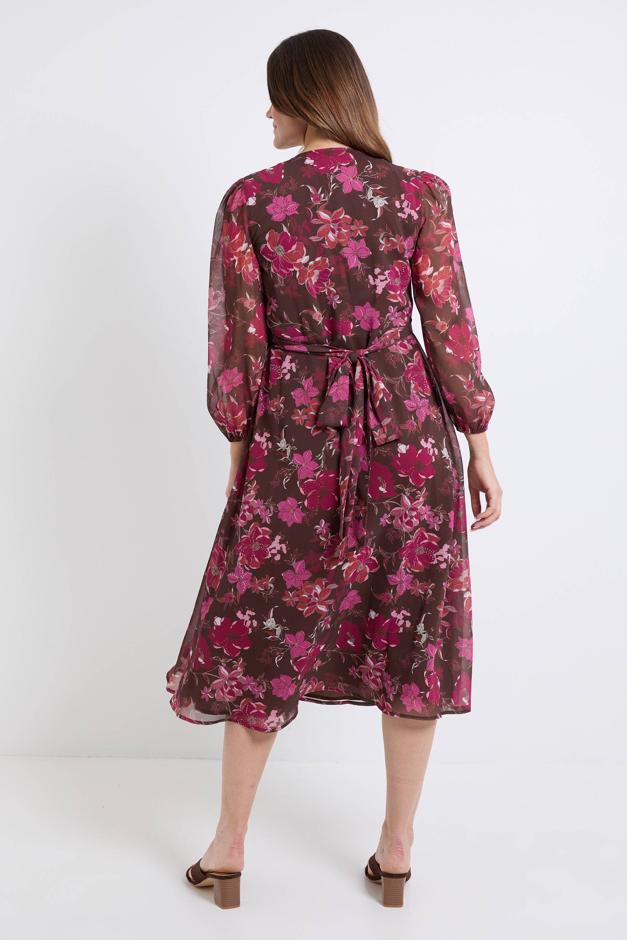 Wallis Robe Midi À Plis Nervurés Et Fermeture Éclair À Motif Floral