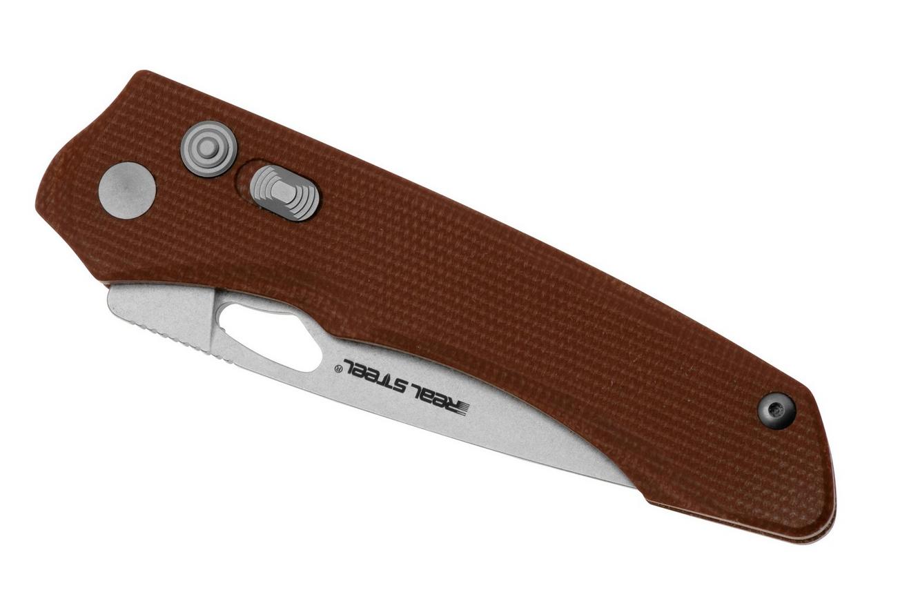 Real Steel Griffin Pro 7131NM 14C28N, Natural Micarta, zakmes, Carson Huang design