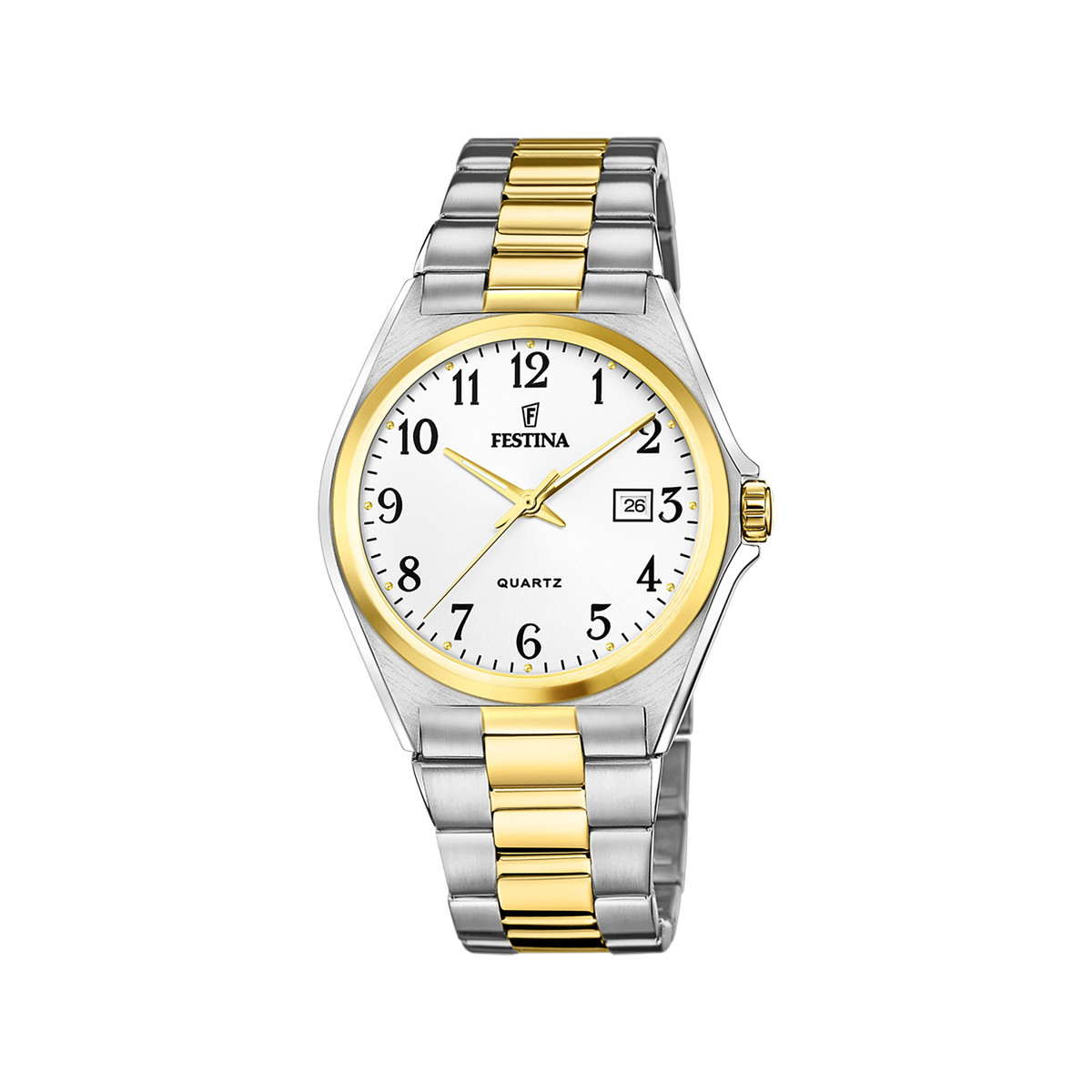 Montre Festina homme acier bracelet acier bicolore jaune