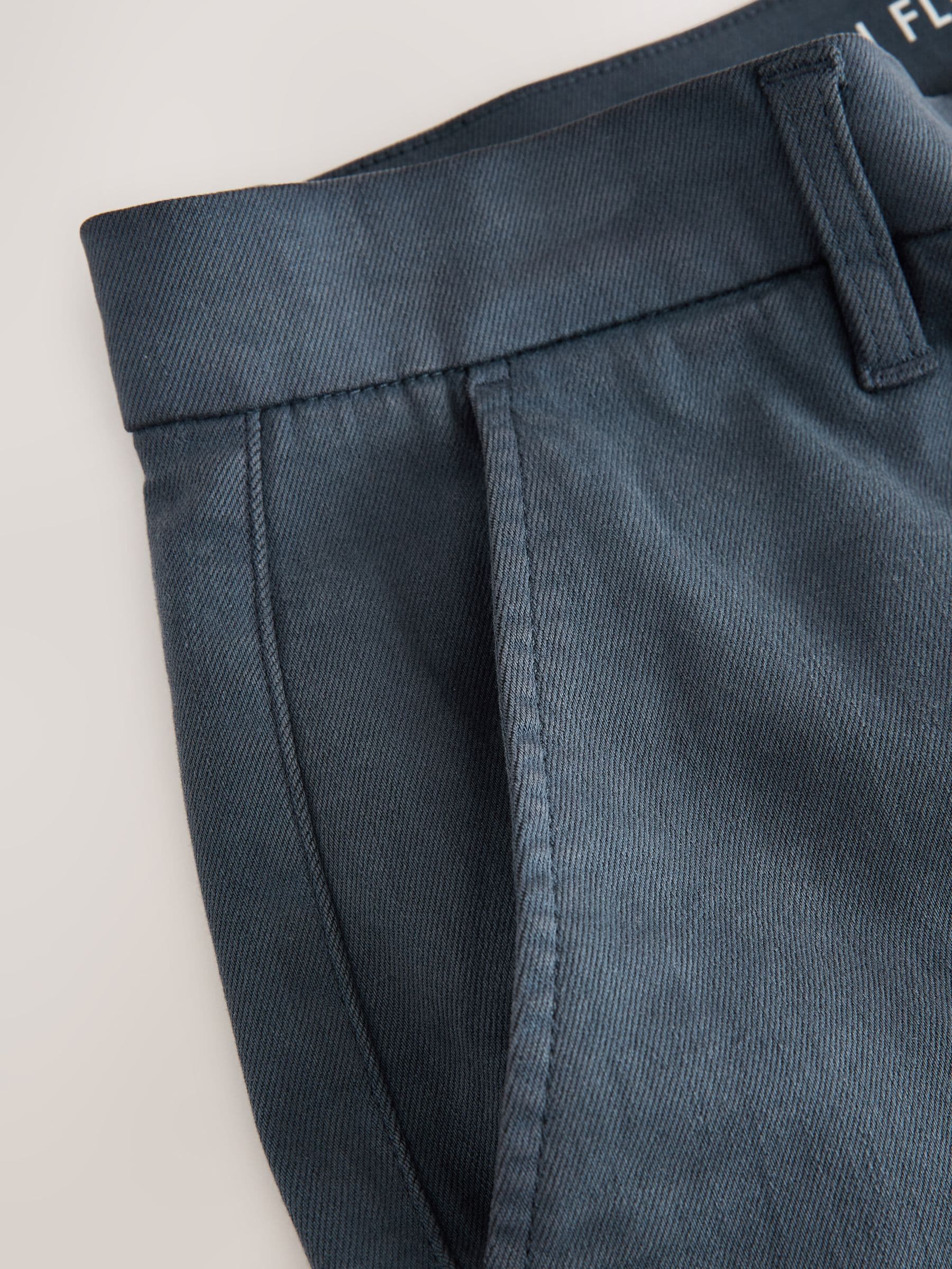 Blauw - Slim Fit - Motionflex chino