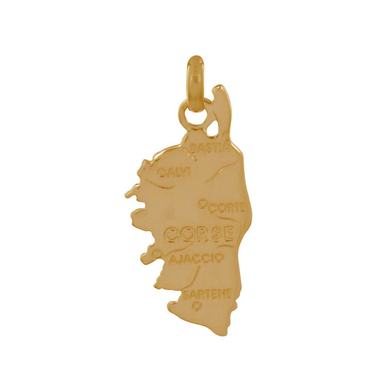 Pendentif Plaqué Or Carte Corse