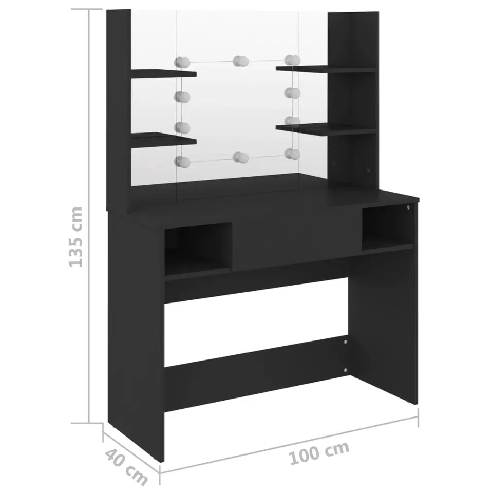vidaXL - Kaptafel - Zwart - MDF