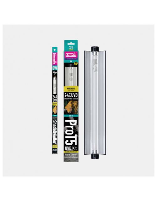 Arcadia Pro T5 Uvb Set Shadeweller Arboreal 2.4% Uvb - Verwarming - 8 Watt