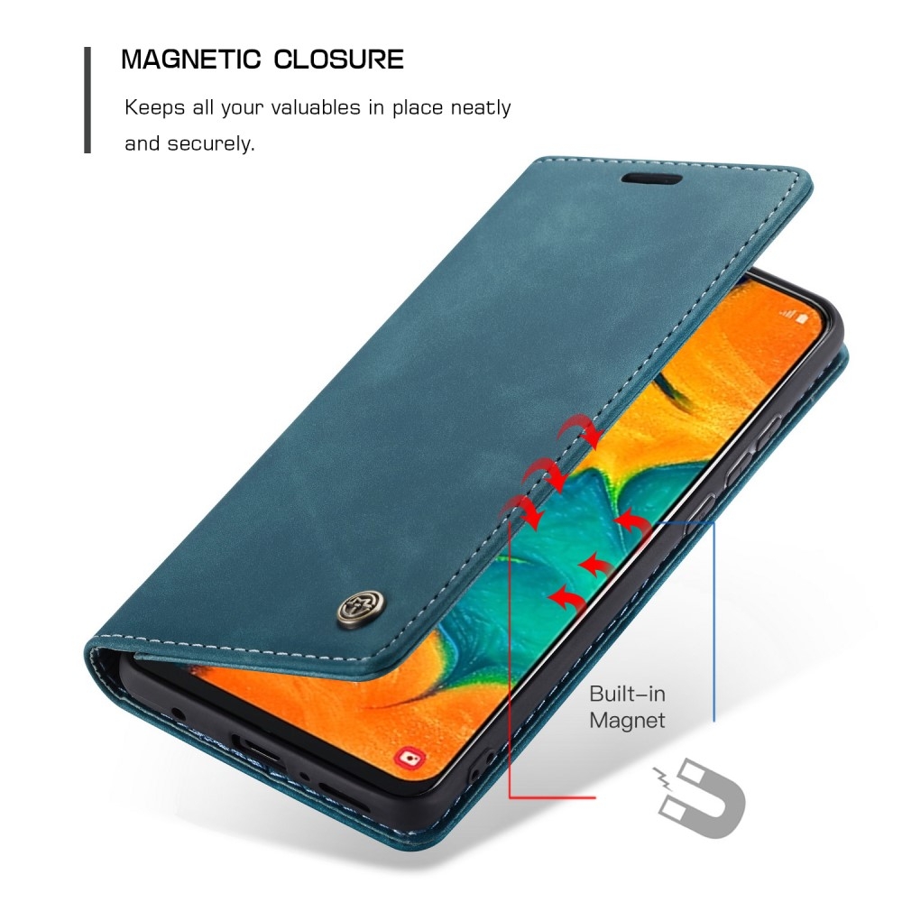 Samsung Galaxy A40 Leder Tasche Flip Wallet Etui mit Kartenfächern - Blaugrün
