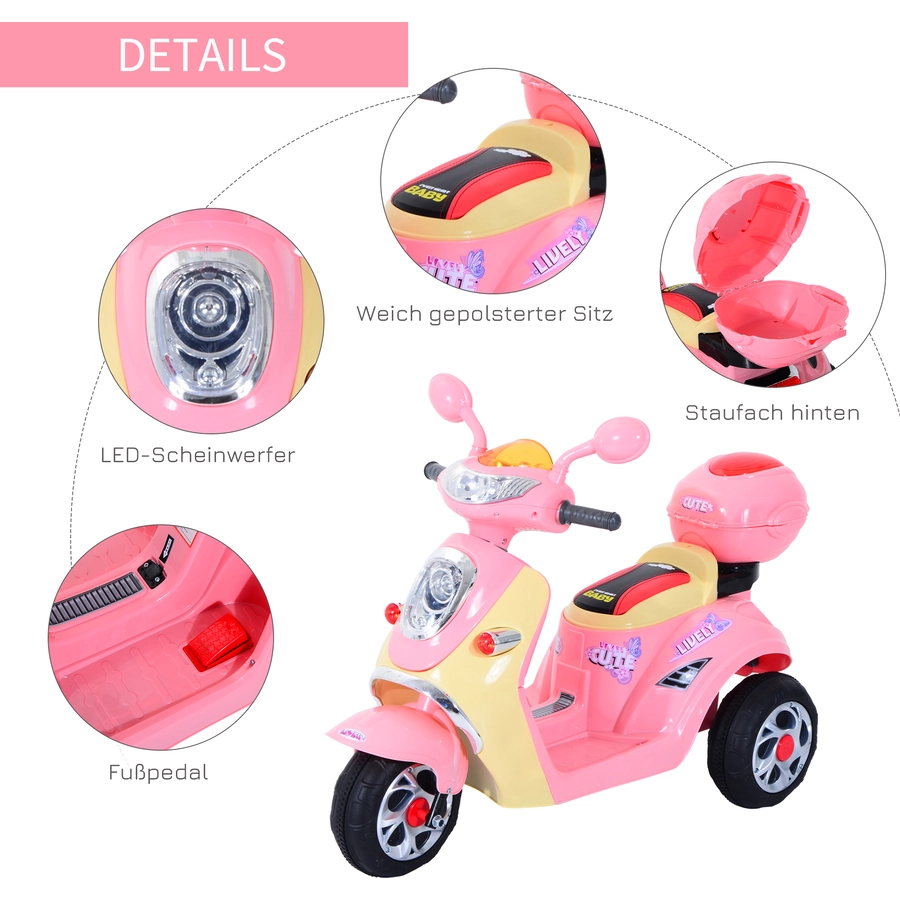 HOMCOM Kinderelektroroller rosa