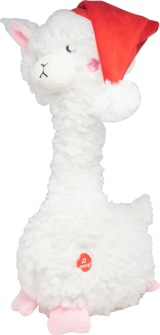 Knuffel alpaca met muziek 37 cm