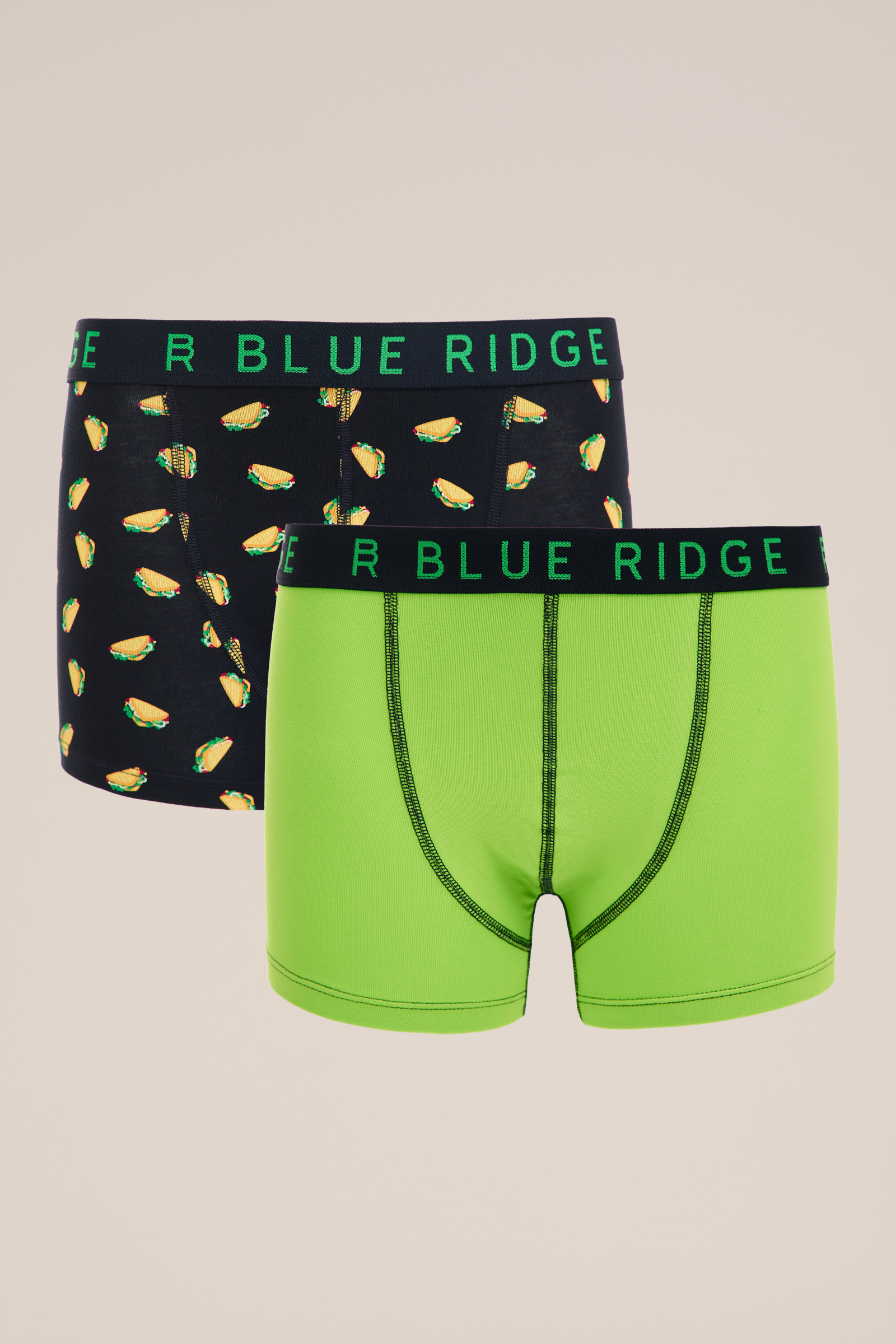 Jongens boxershorts, 2-pack Blue Ridge Felgroen