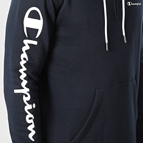 Sweat Col Zippé Capuche 217930 Bleu Marine