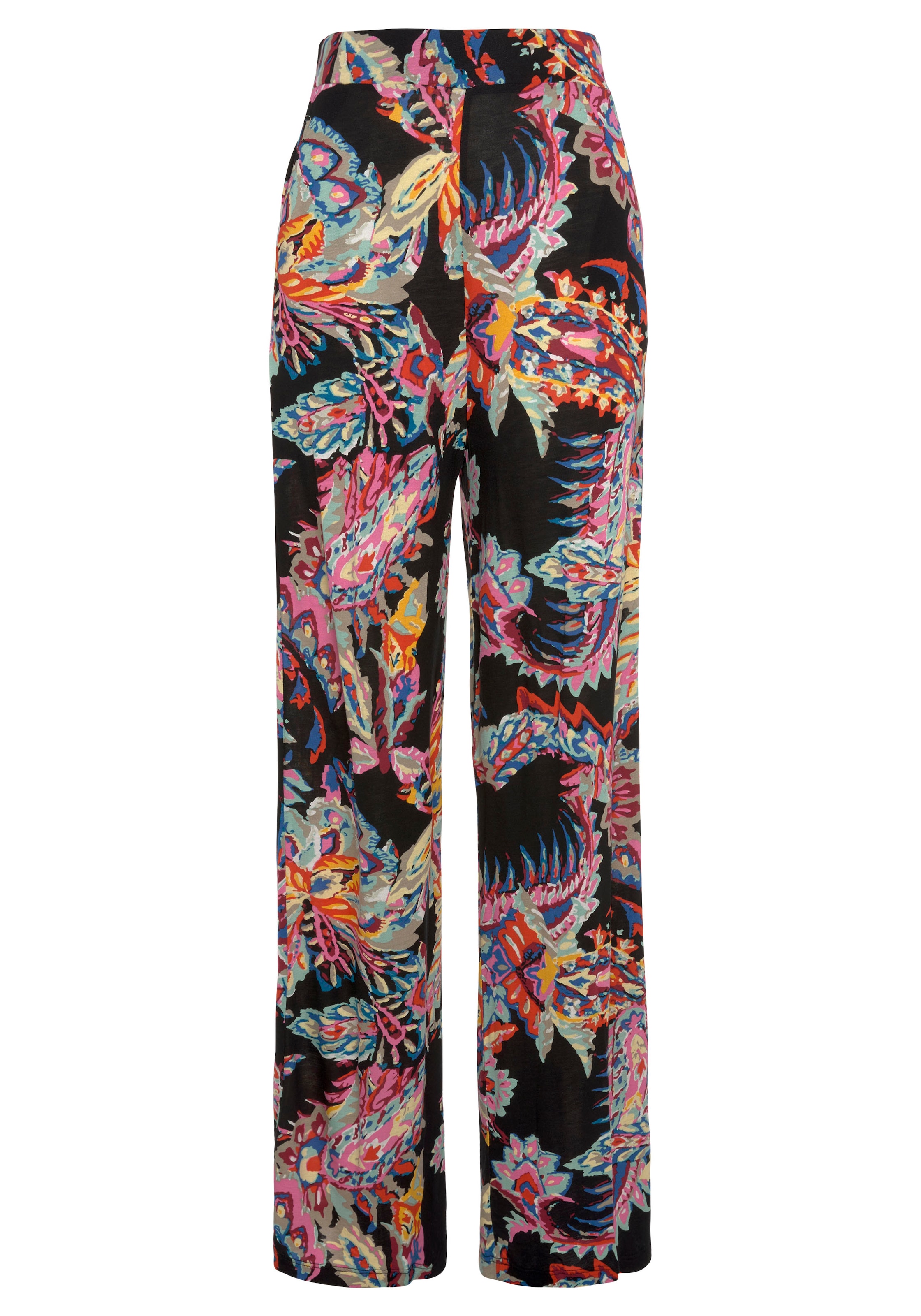 Buffalo Palazzohose  aus Viskosejersey im Alloverprint mit Taschen