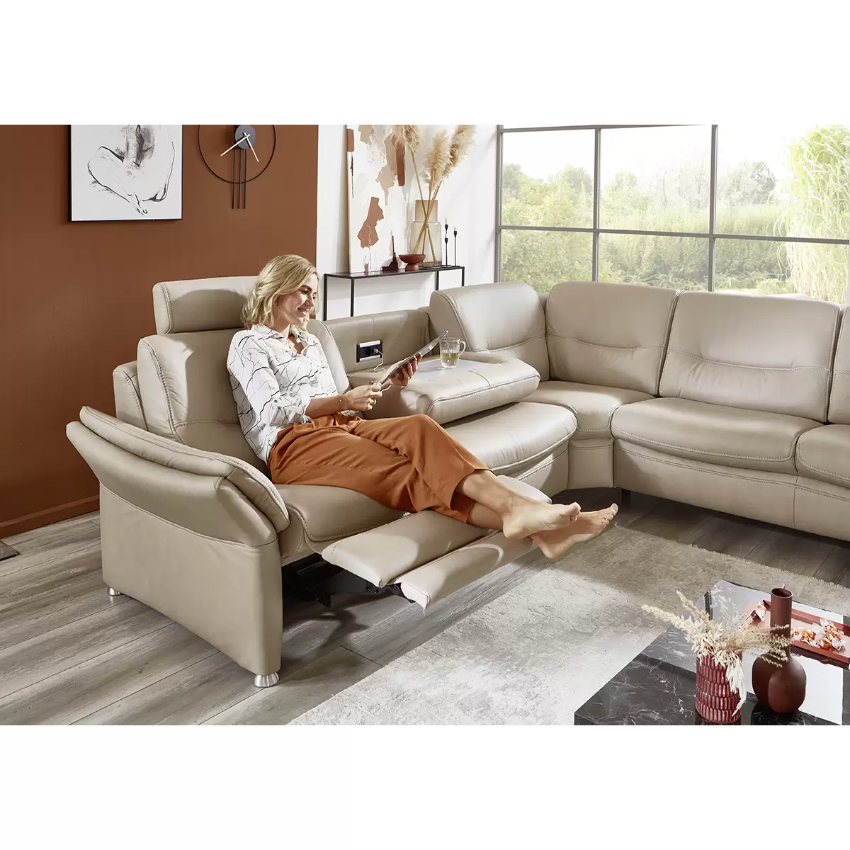 Ecksofa Flums Beige