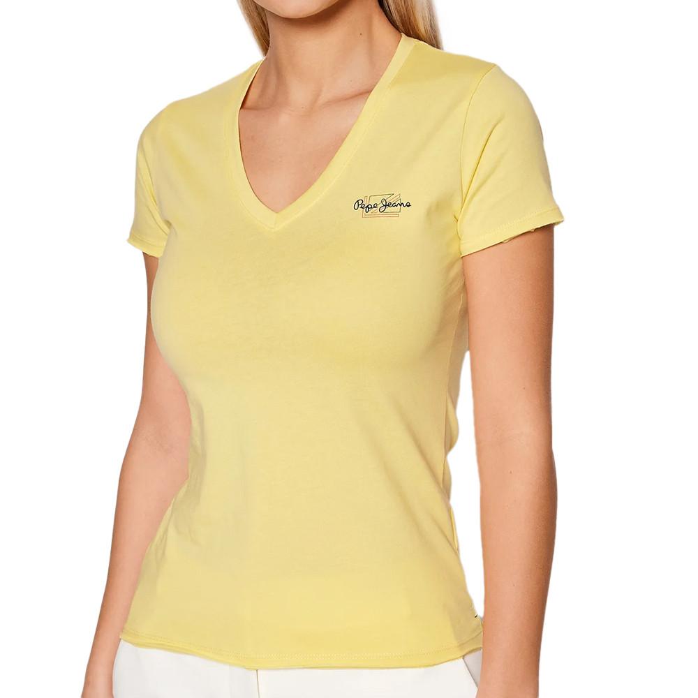 Pepe jeans T-shirt Jaune Femme Pepe Jeans Bleu N