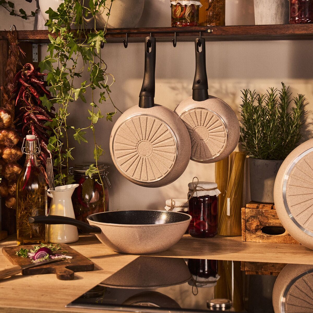 Ledro stekepanne 20 cm, beige