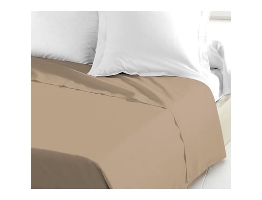 LOVELY HOME - Drap plat 100% coton 180x290 cm beige