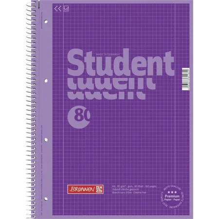BRUNNEN Collegeblock Colour Code, purple, 90g/m², A4, 80 Blatt