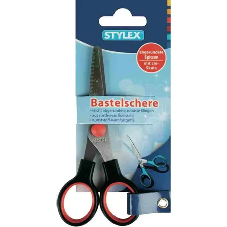 Stylex Edelstahl Bastelschere mit Komfortgriffen stumpf, sortiert