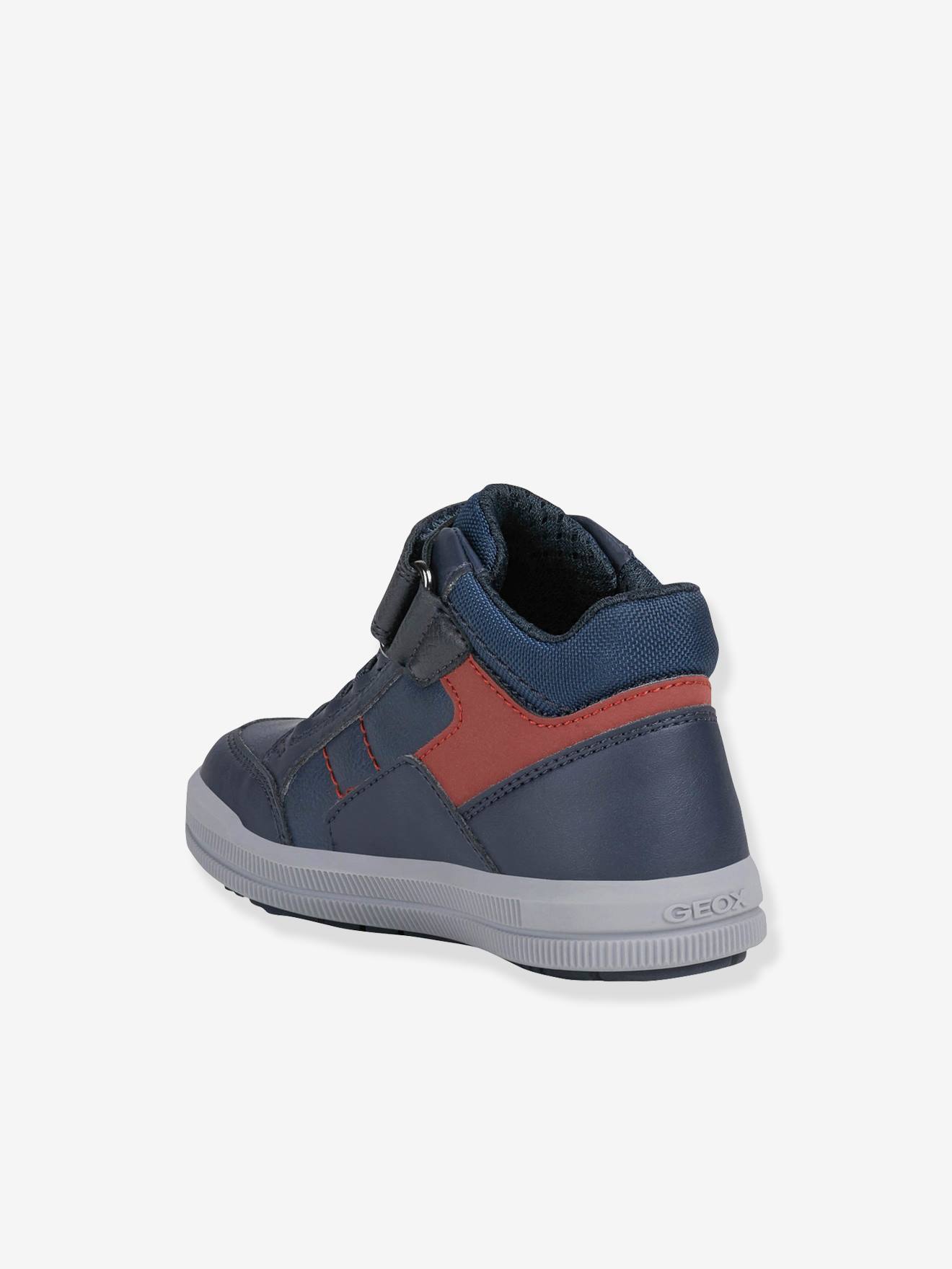 Tênis MID J Arzach Boy GEOX®, azul escuro liso com estampas.