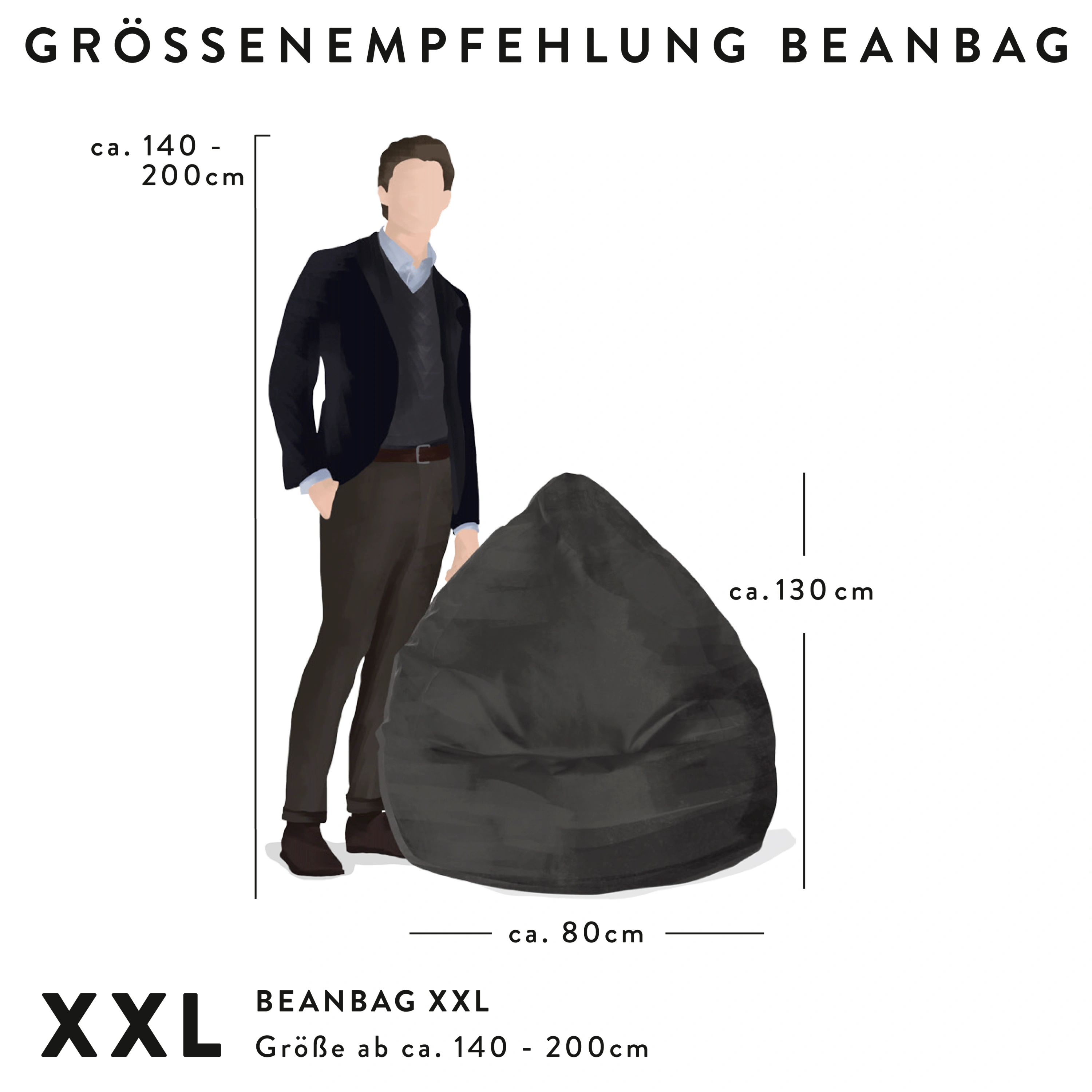 Sitzsack BeanBag BRAVA XXL (Farbe: jeansblau)