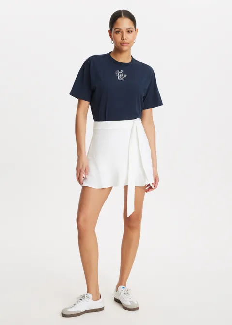 T-shirt met print sunday club blauw (BLW.D)