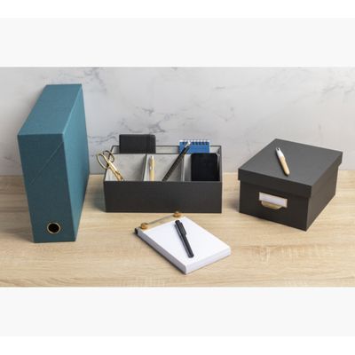 Exacompta OfficeByMe - Organiseur de bureau 4 compartiments - noir