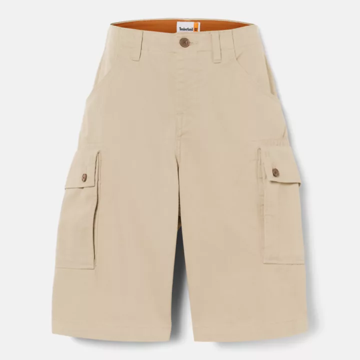 Short cargo en sergé pour homme en beige