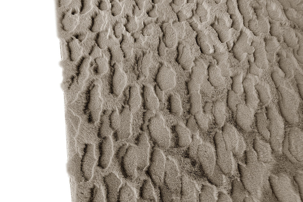 Hochflor Teppich DUNE 230x160cm taupe Indoor Hoch-Tief-Effekt Faux-Fur