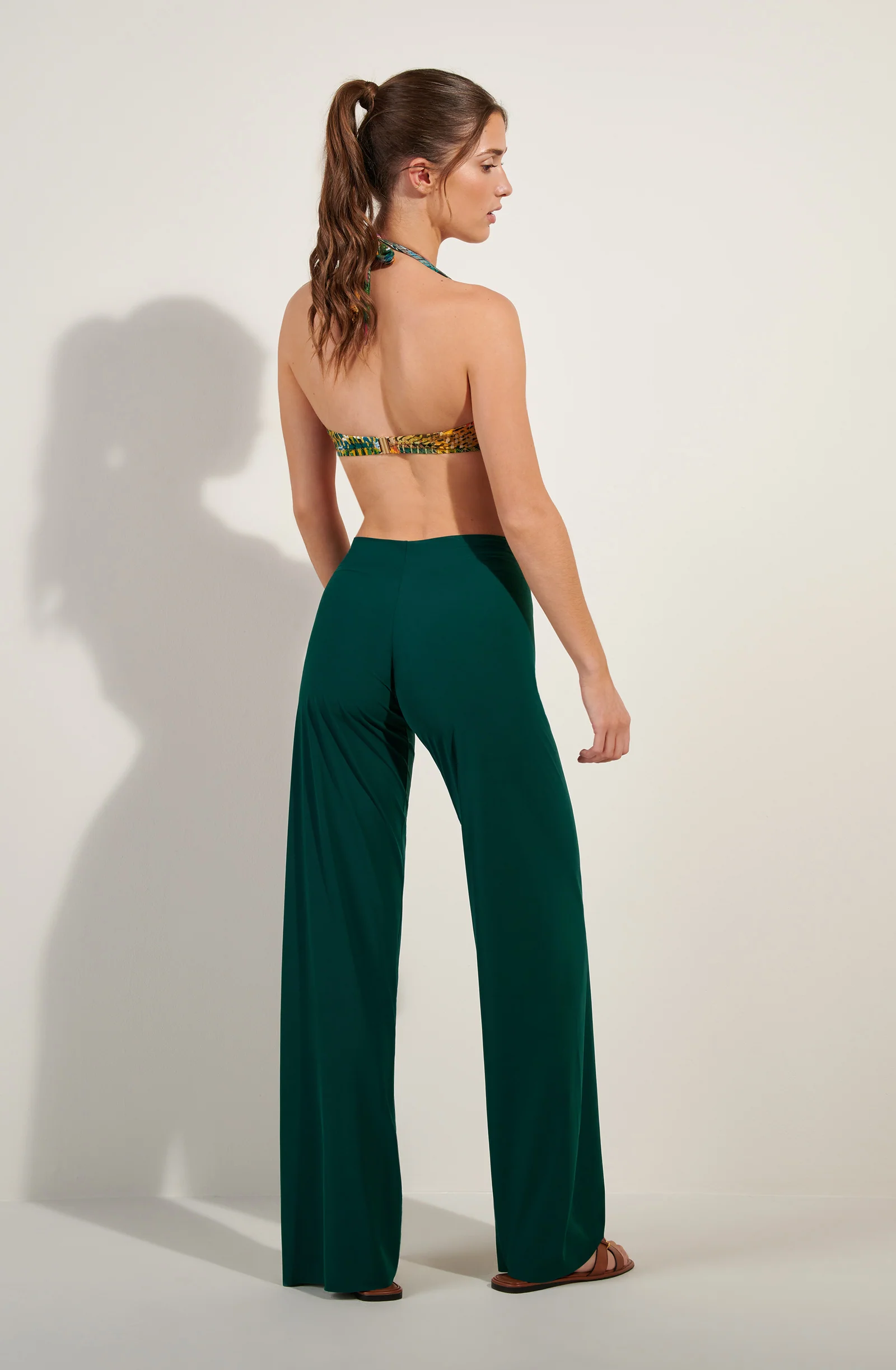 myla Pantalon ample en voile léger bambou Bambou