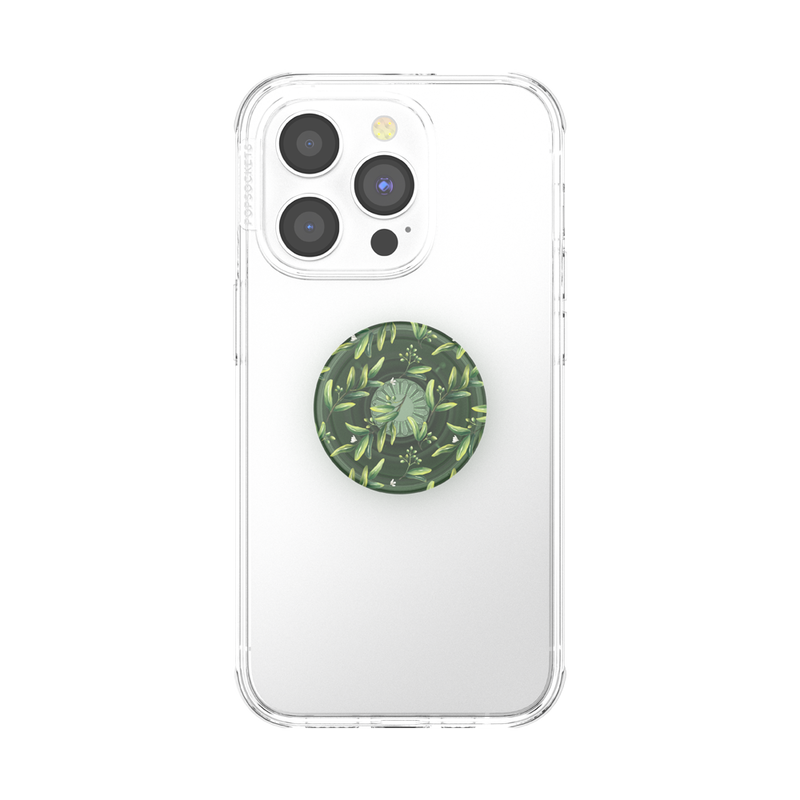 PopGrip Premium Finger Griff Halterung (Austauschbarer Top) für Smartphones / Tablets (807373) - Plant Core Olive