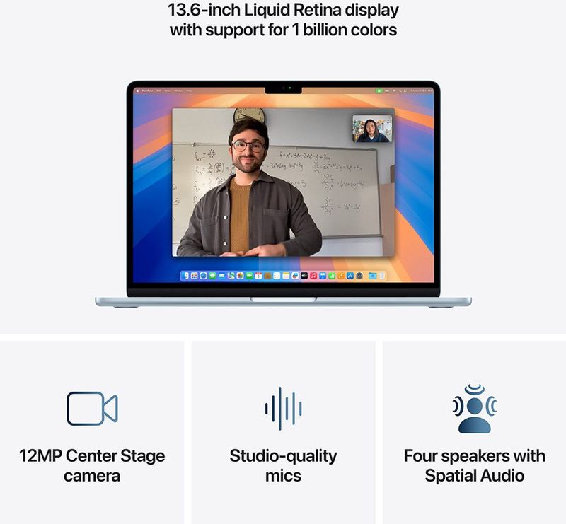 Apple - MacBook Air - Laptop - Hemelsblauw - M4-chip - 18 Uur Batterij