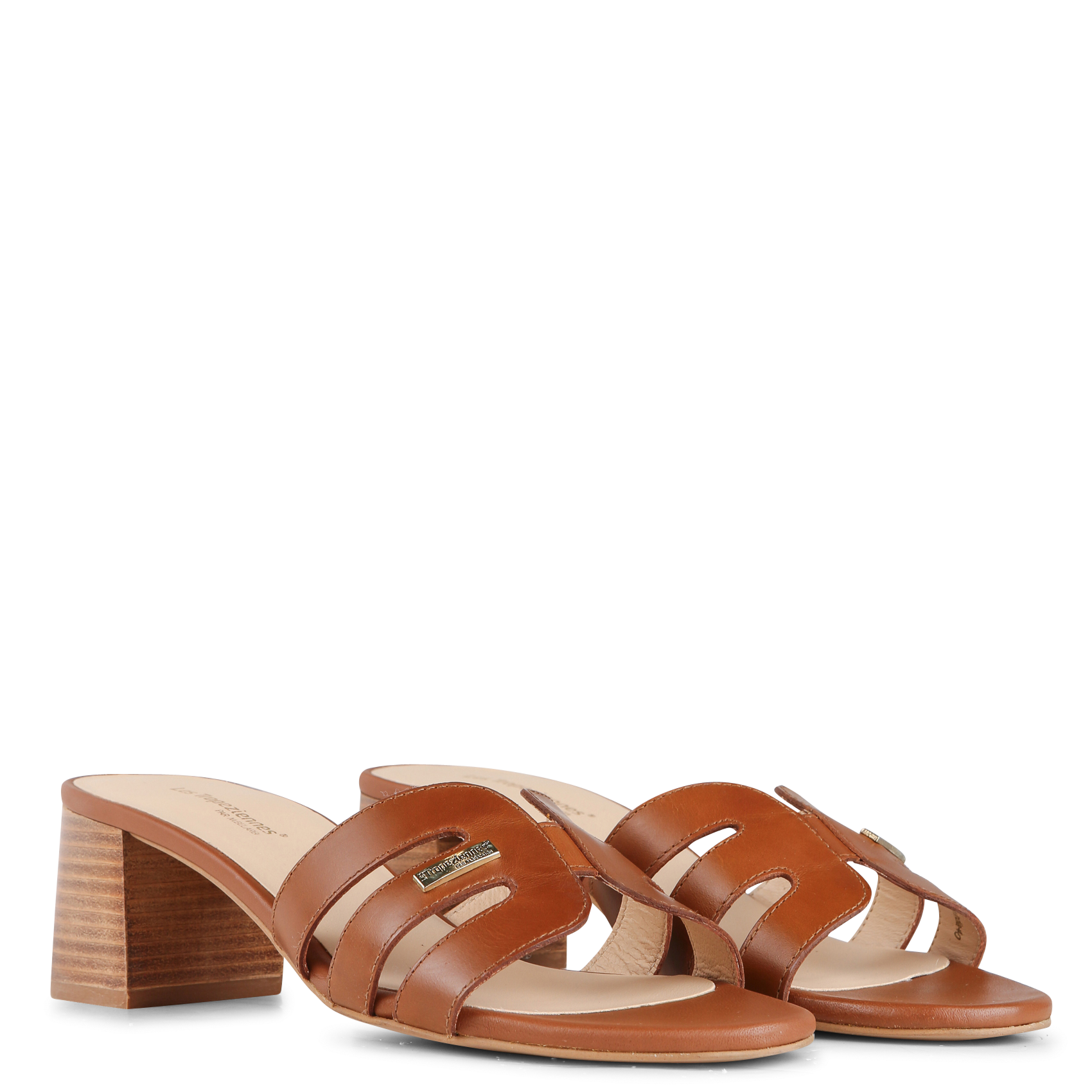 LIVIA - Sandales à talons en cuir | Marron