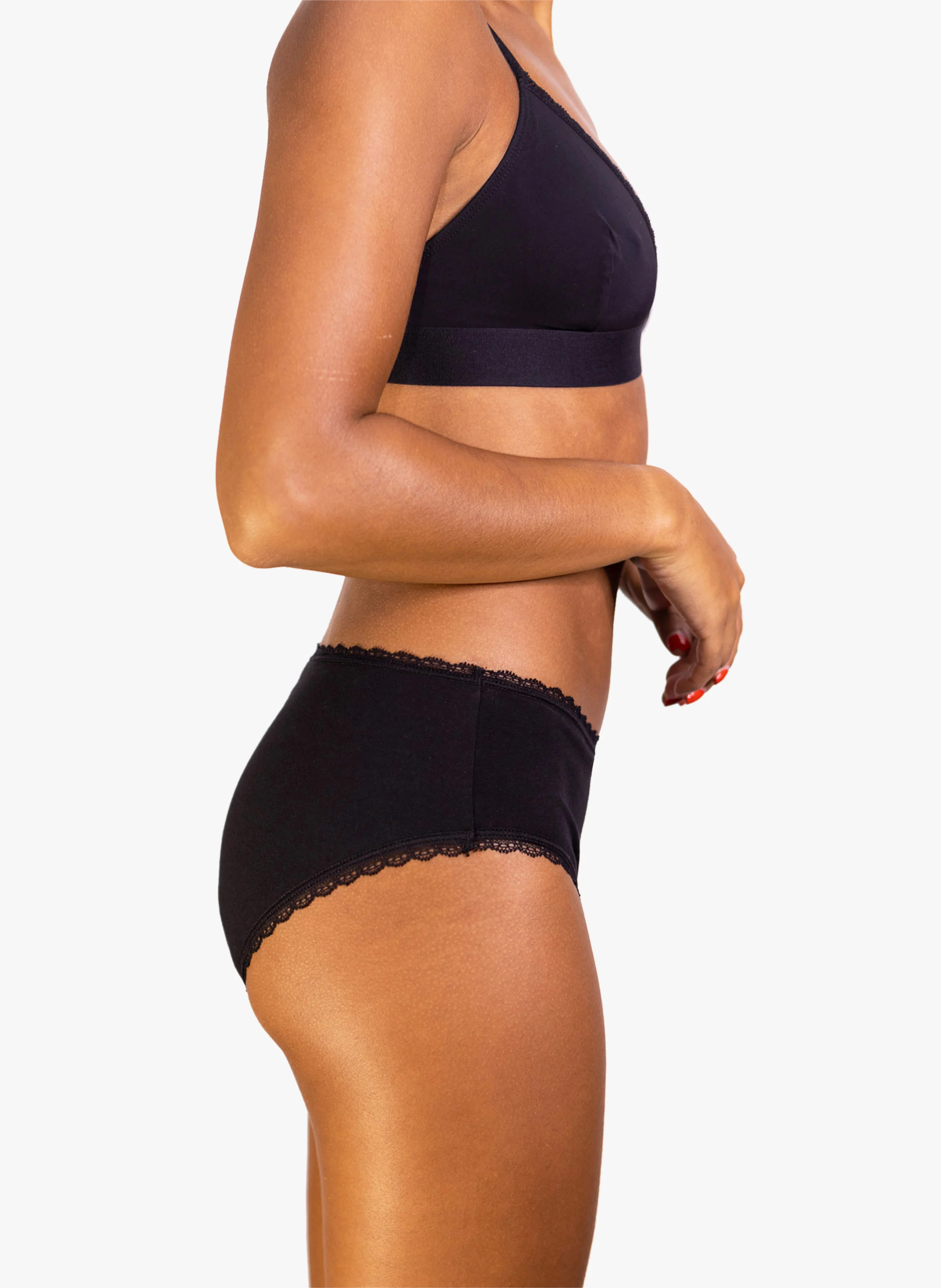 CALLIE - Culotte menstruelle flux abondant en coton biologique | Noir