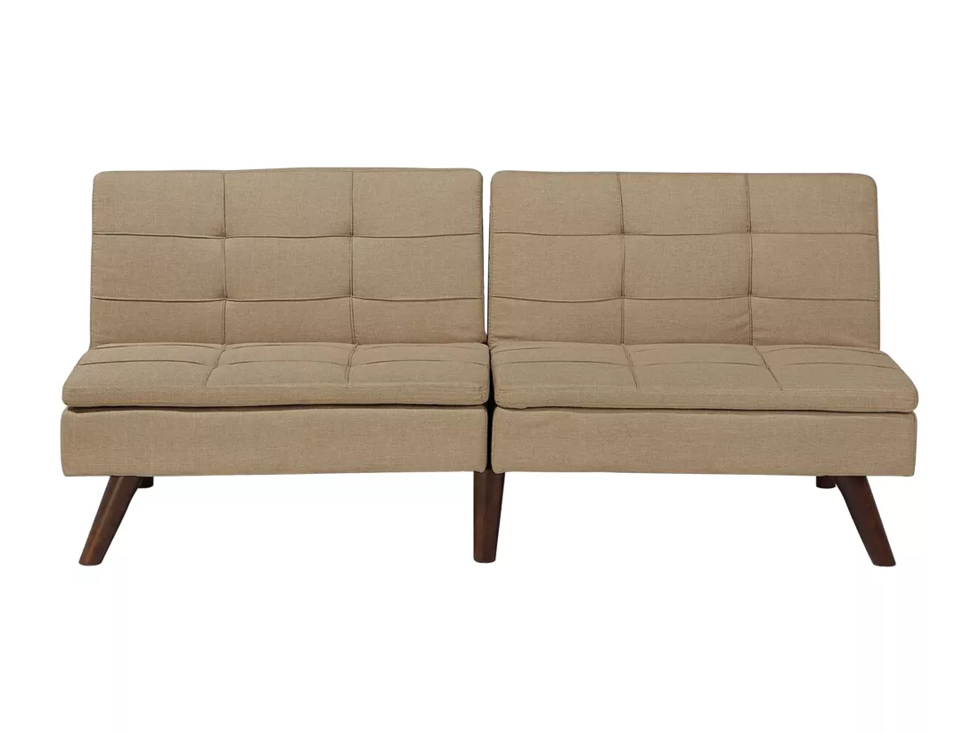 Canapé convertible 3 places en tissu marron clair RONNE