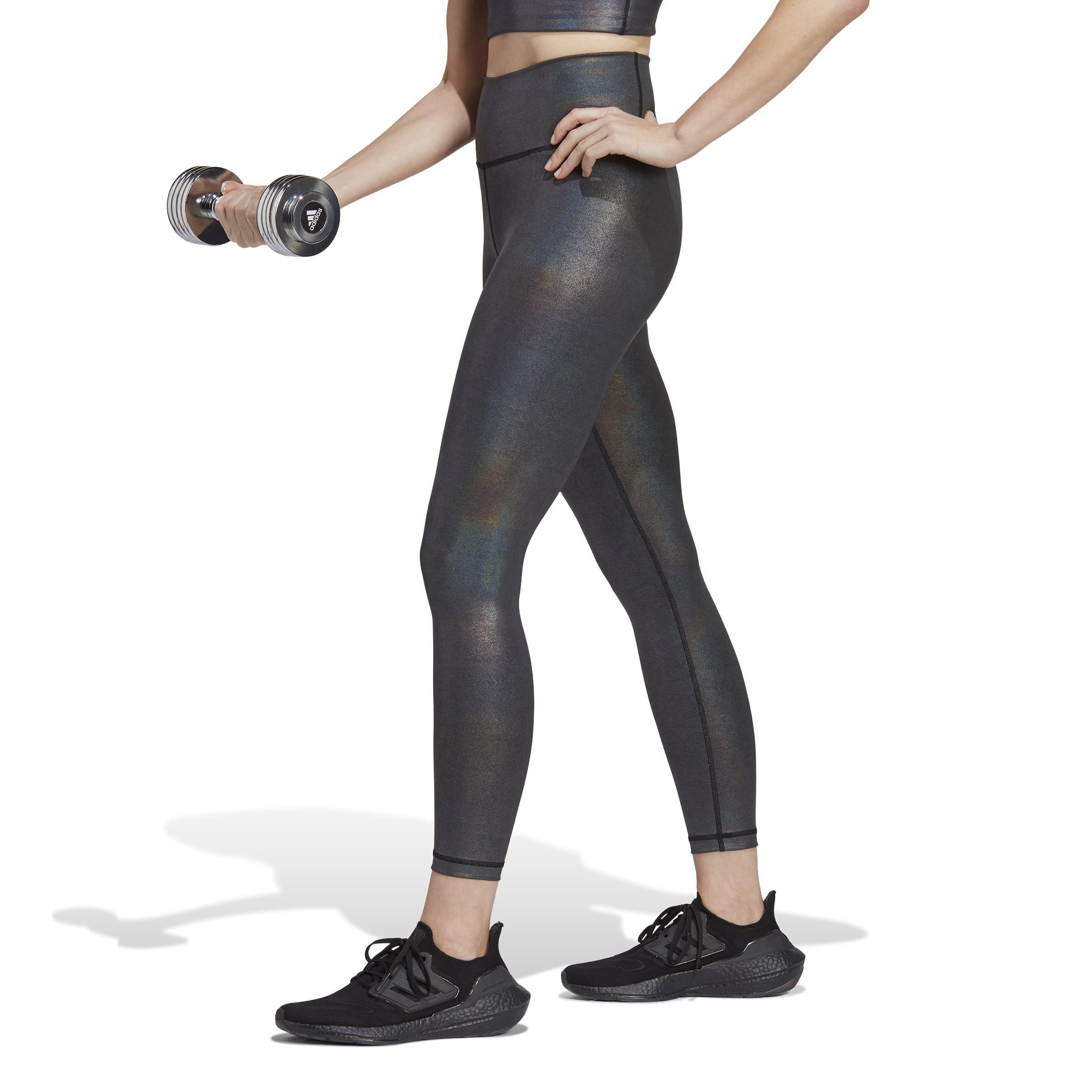 adidas Optime Training Shine 7 8 Gym Leggings Womens