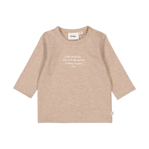 Feetje The Magic is in You T-Shirt - Lange Mouwen - Mt. 50 - Taupe Melange
