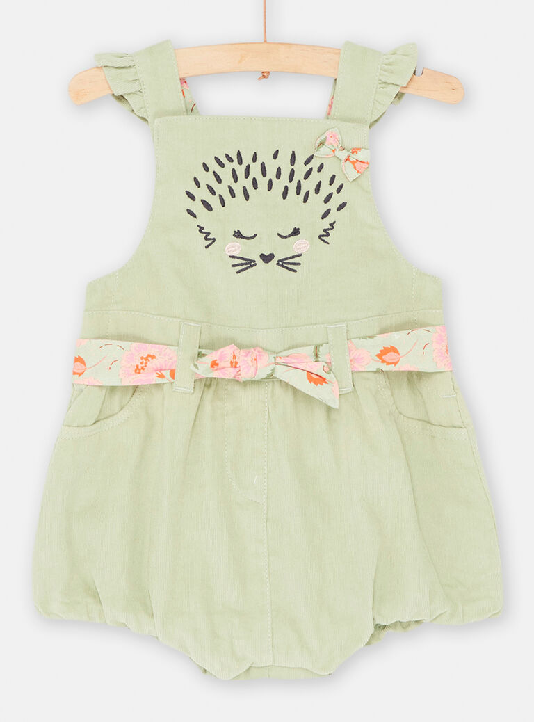 Combinaison courte verte bébé fille