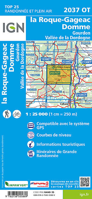 IGN - TOP25 2037OT LA ROQUE-GAGEAC DOMME IGN