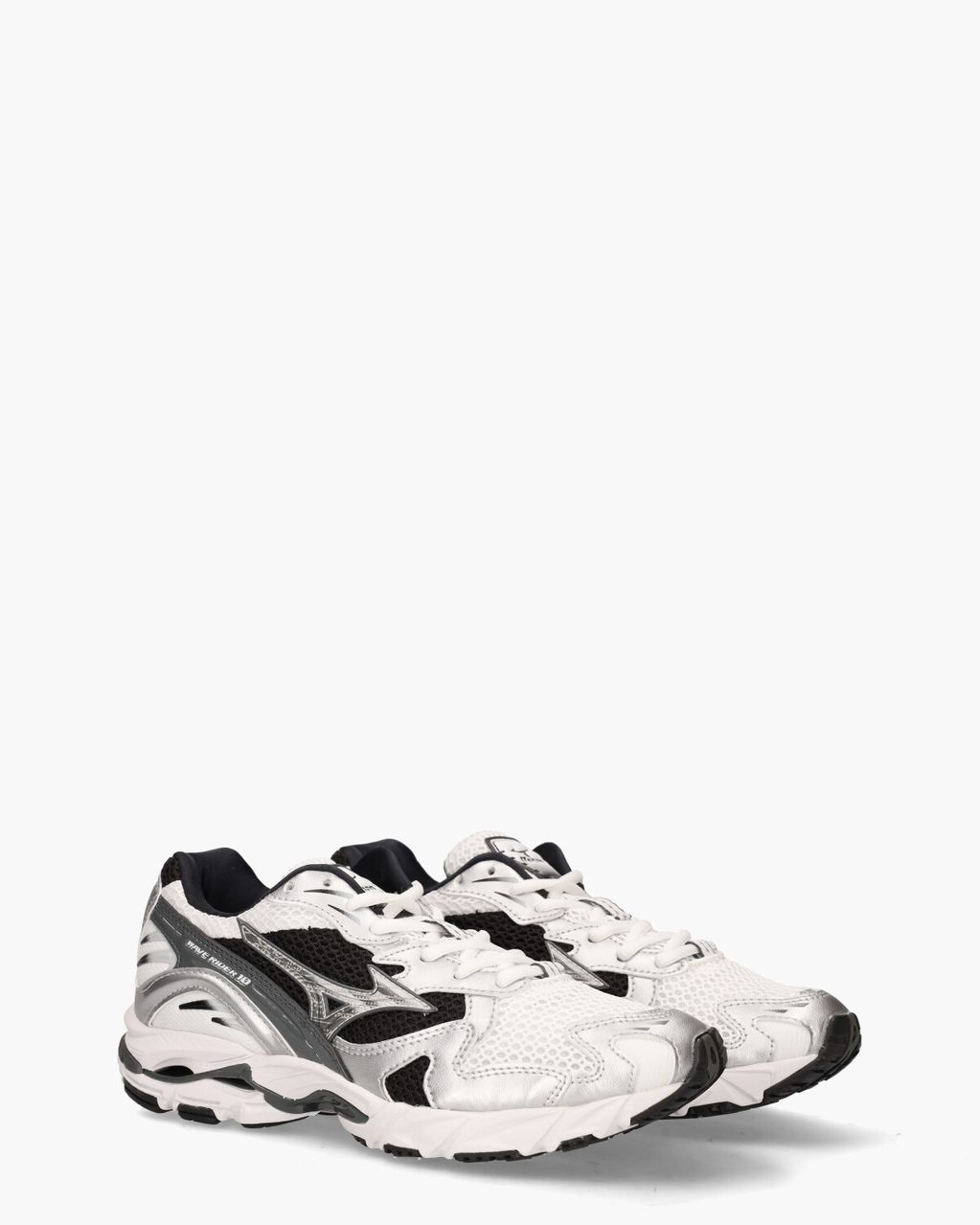 Mizuno Wave Rider 10 Wit/Zwart/Zilver Damessneakers