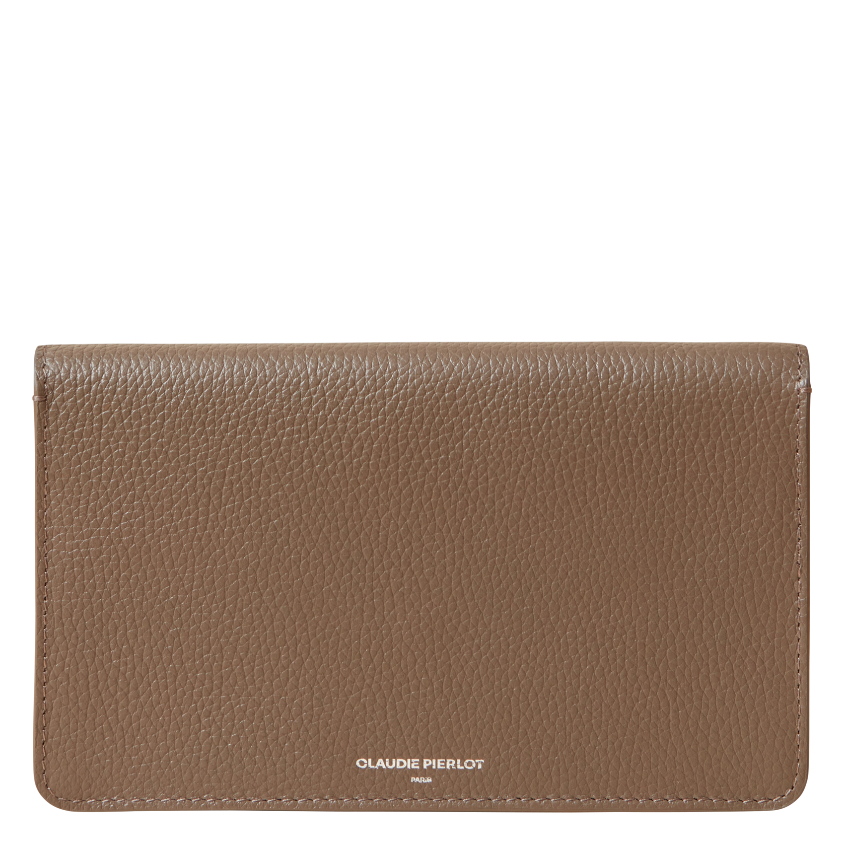 Pochette en cuir grainé | Marron