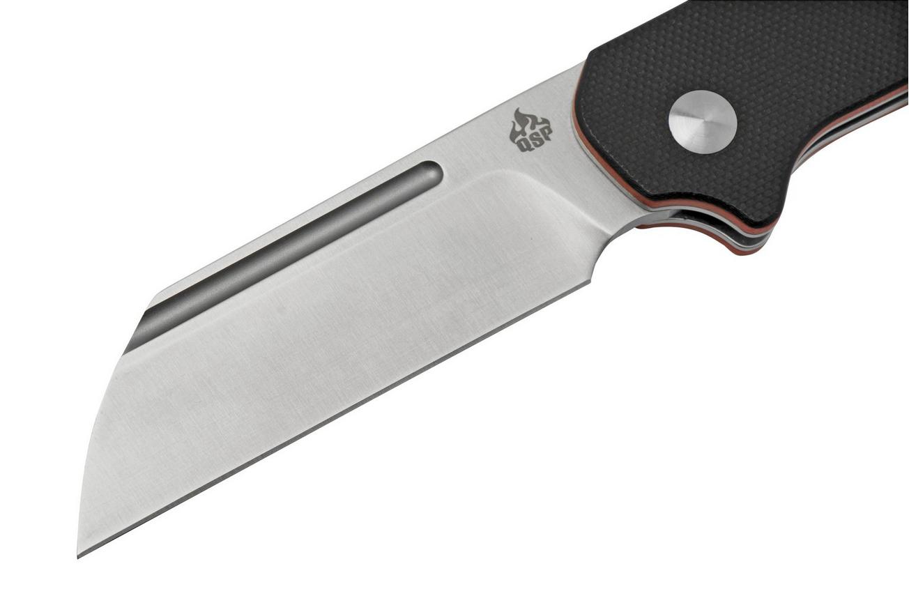 QSP Knife Penguin QS130SJ-B, 14C28N Satin, G10 Red Liner Black, slipjoint zakmes