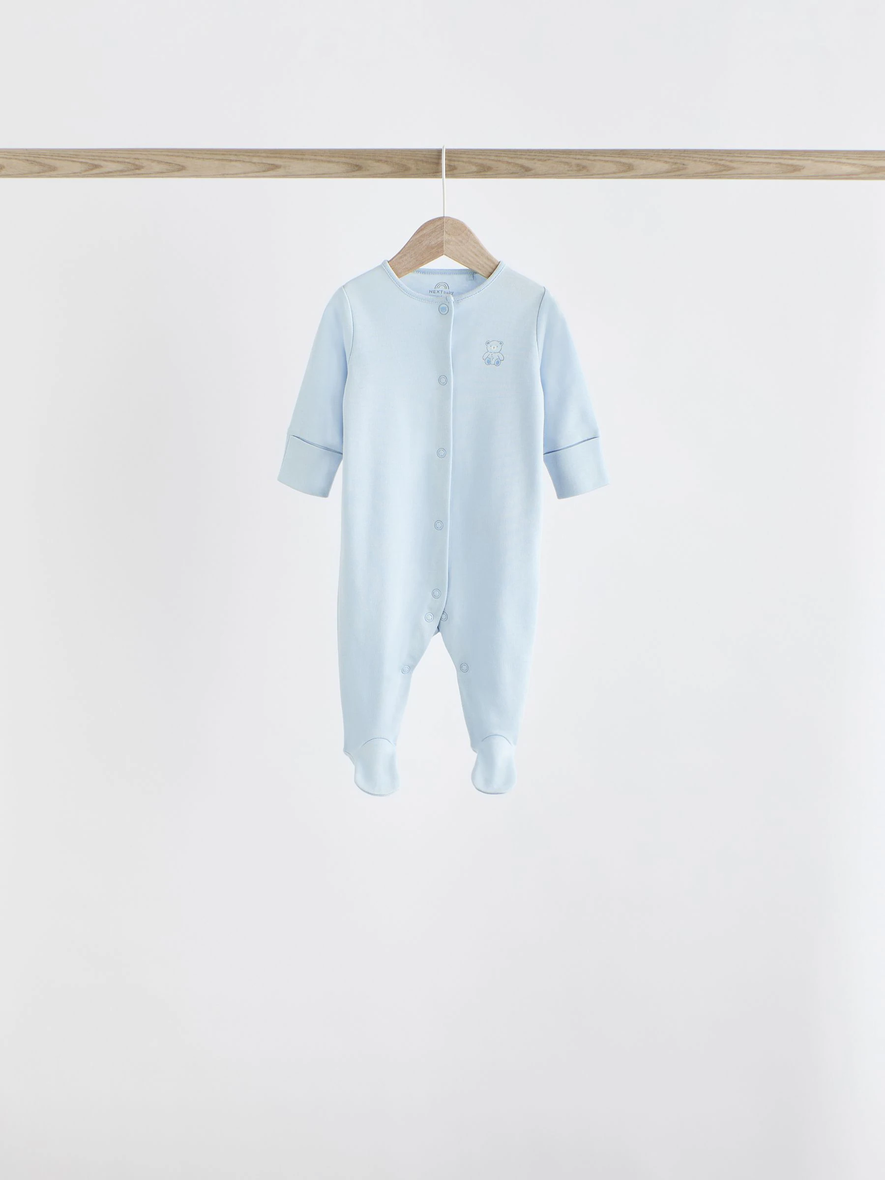 Blauw - Babypyjama met berenprint (0-2jr)