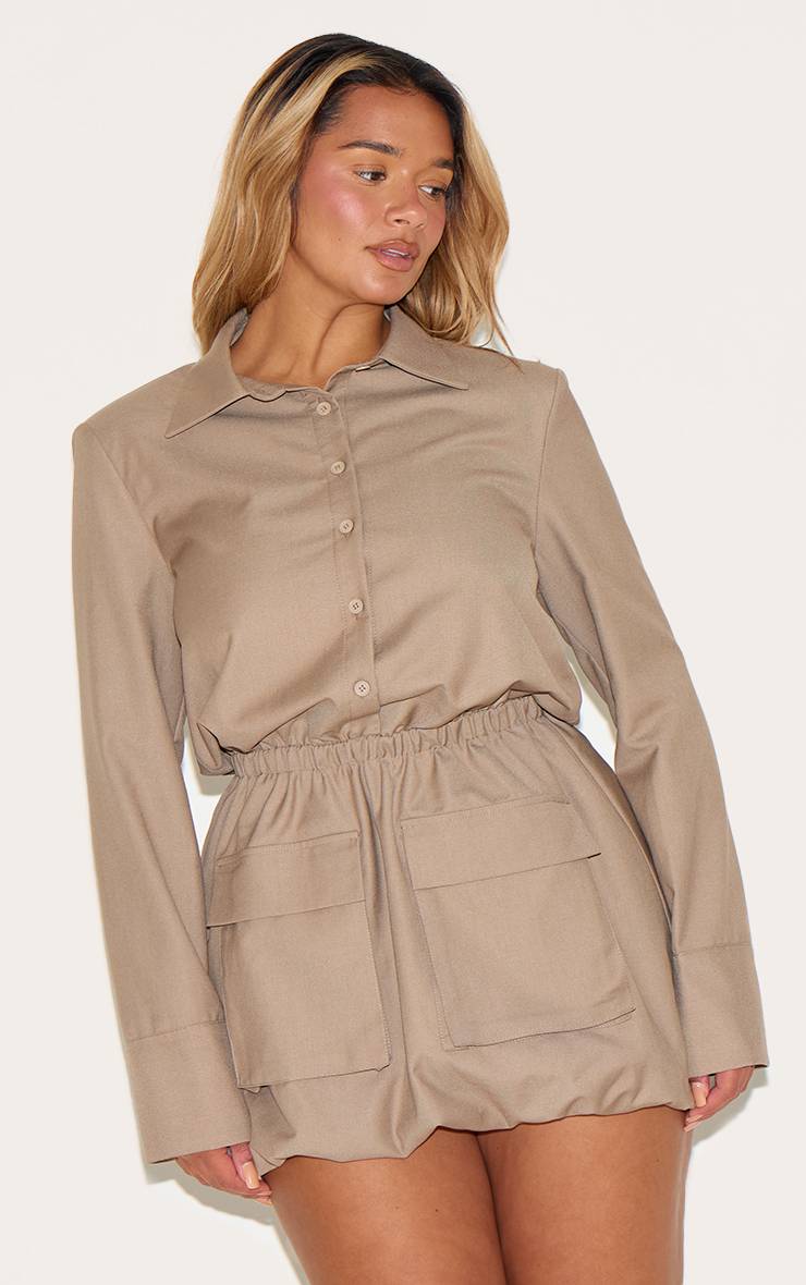 Moka Robe Chemise Cargo Bouffante À Boutons Devant Shape
