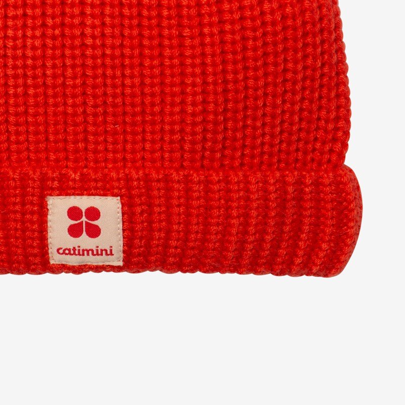 Bonnet bébé garçon rouge côtelé Catimini Rouge