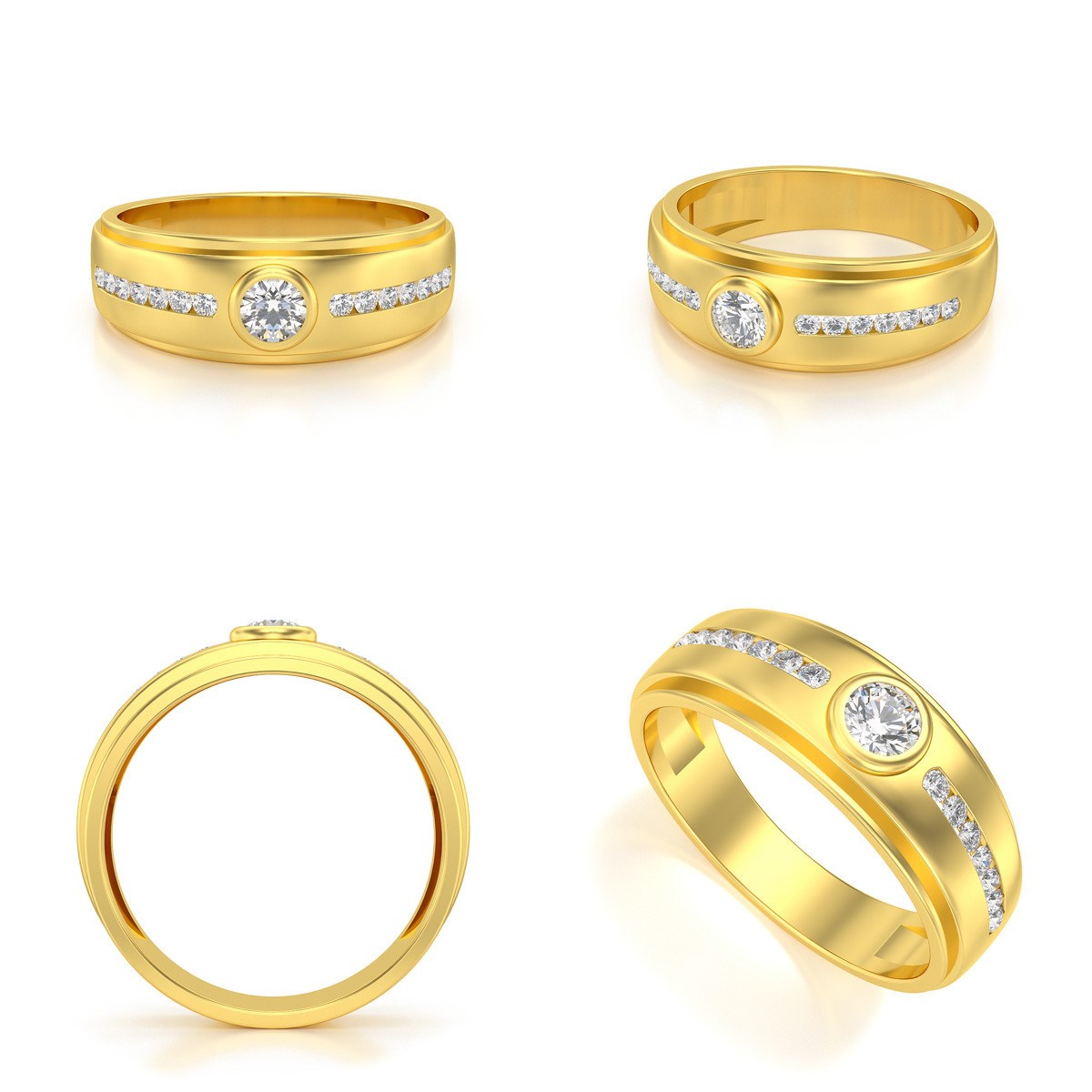 Alliance ADEN Homme Or 585 Jaune Diamants 5.88grs