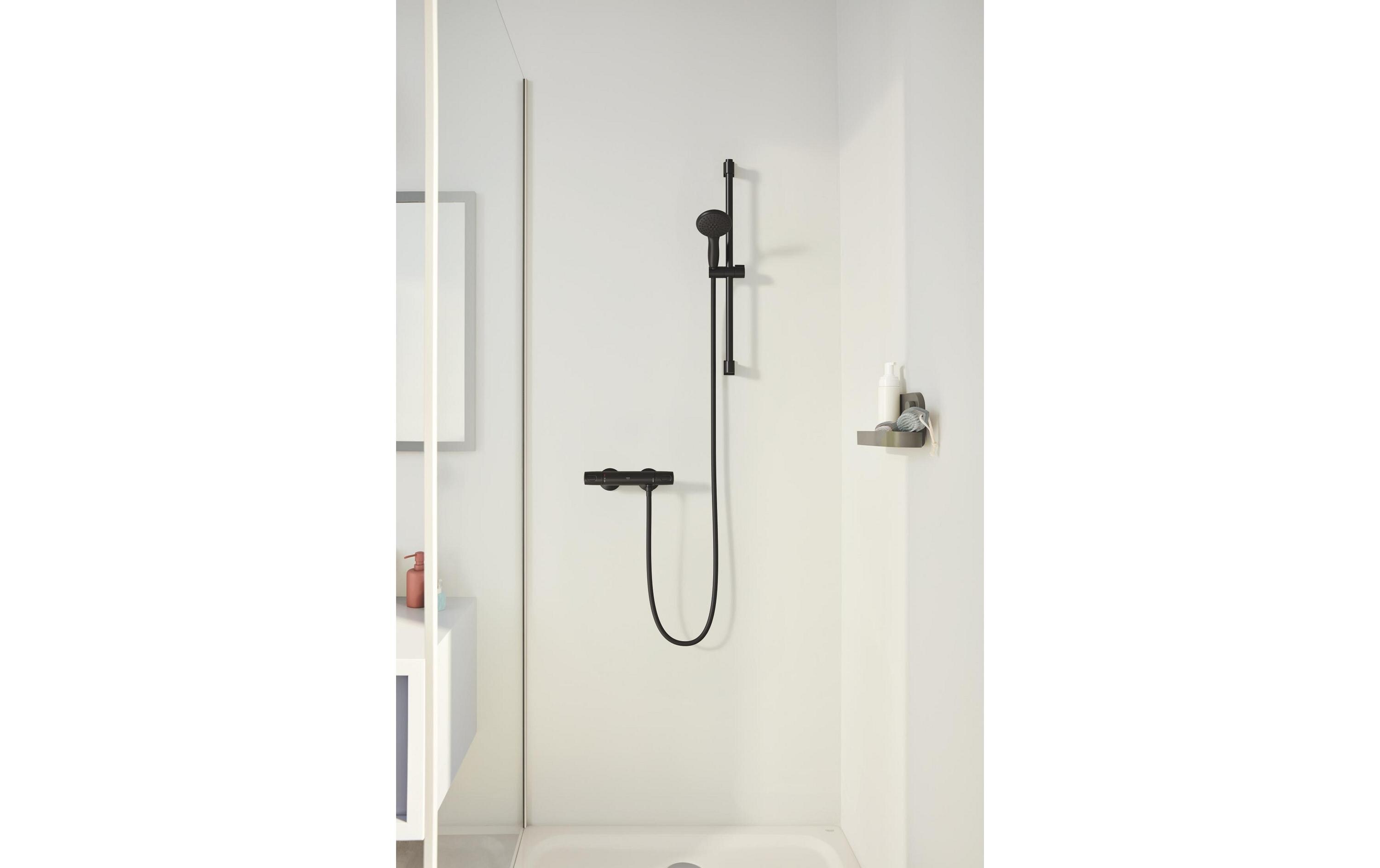 Duschsystem Vitalio Start 110 Mattschwarz<br>Duschstangenset