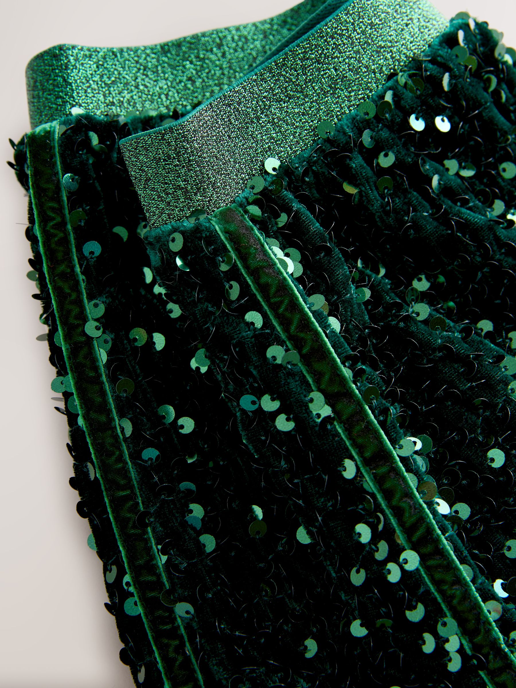 Groen velours Pailletten - Rok (3-16jr)