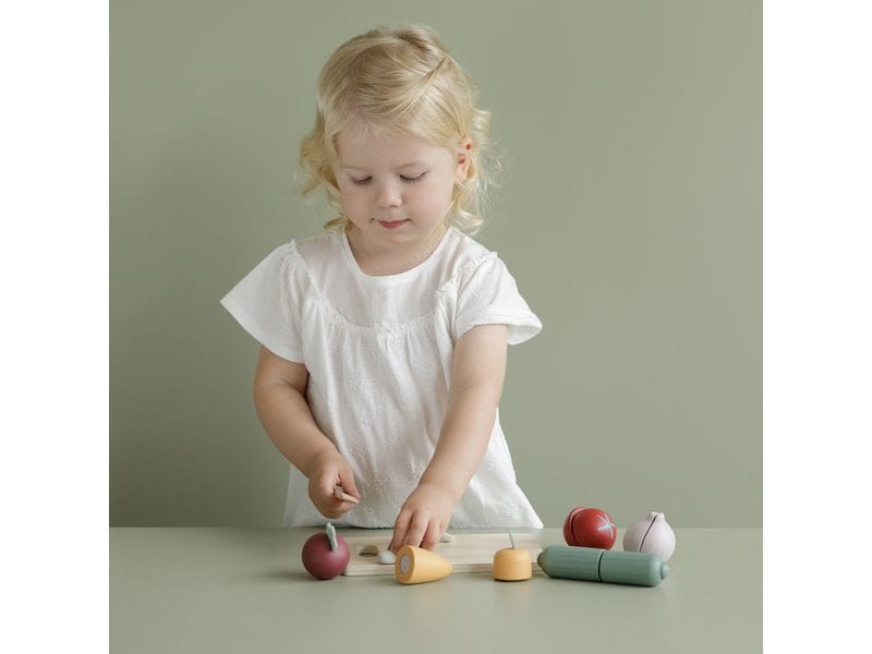 Little Dutch Spiel-Lebensmittel Gemüse-Set zum schneiden Lebensmittel-Spielset aus Holz