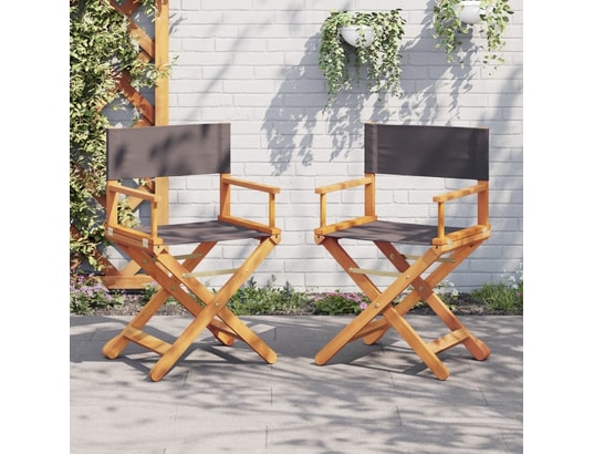 VIDAXL - Chaise pliante Chaises pliables de jardin lot de 2 gris foncé tissu
