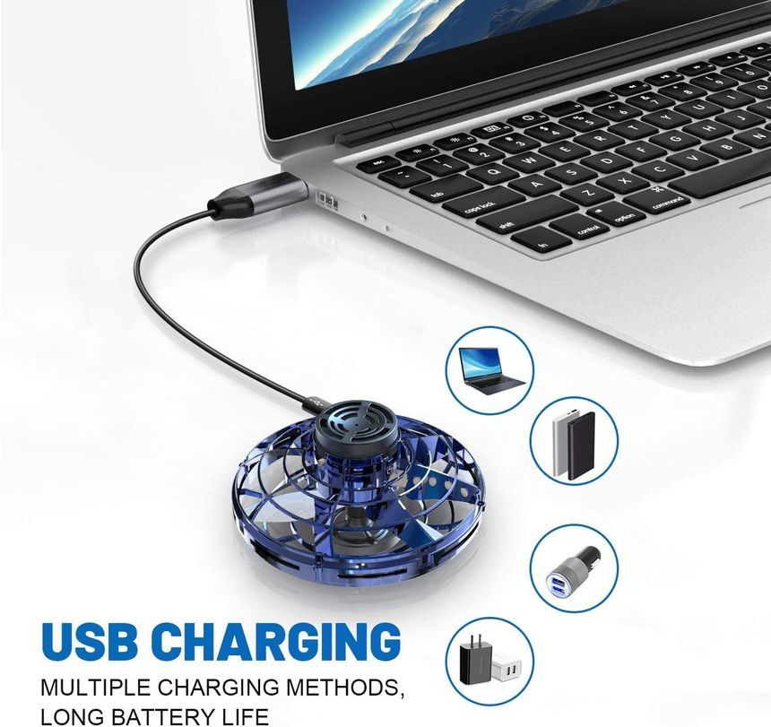 HOMTEC - USB oplaadbare UFO vliegende spinner speelgoed
